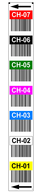 ONE2ID Vertikale Regaletiketten Hochregallager Durchfahrten Regalständer Barcode-Etiketten