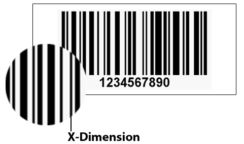 ONE2ID Barcodes Strichcode X-Dimension erstellen