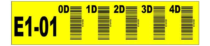 ONE2ID gelbe Lagerplatz-Etiketten mit Barcode