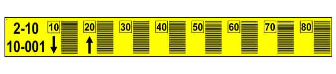 ONE2ID gelbe Regalschilder mit vertikalen Barcode
