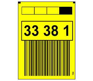 ONE2ID gelbe Lagerplatz-Etiketten mit Barcode