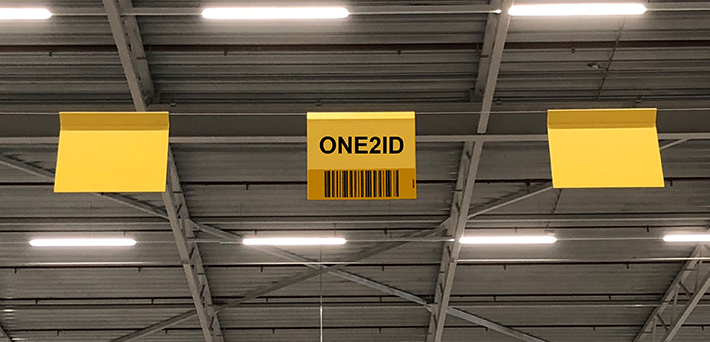 ONE2ID Clip-On-Schild Blocklager Massengut Bulk-Ware