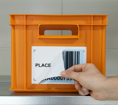 ONE2ID place label here Etiketten Barcode-Etiketten Palettenetiketten