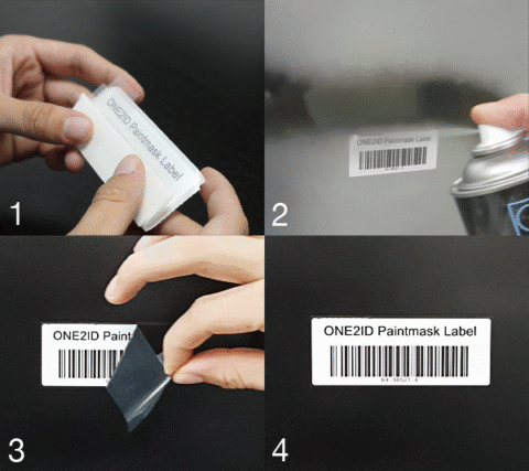 ONE2ID Paintmask-Etiketten zur Oberflächenbehandlungen Pulverbeschichtung