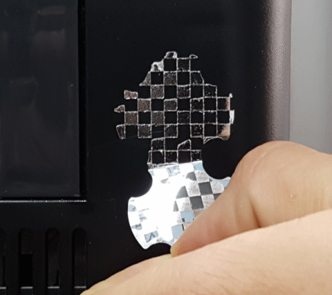 Sicherheitsetiketten manipulationssicher mit Checkerboard Effekt ONE2ID