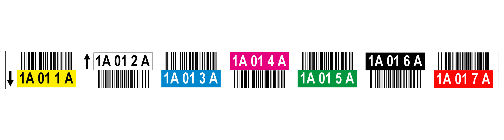 ONE2ID multilevel Regaletiketten mit Farbcodierung und Barcode