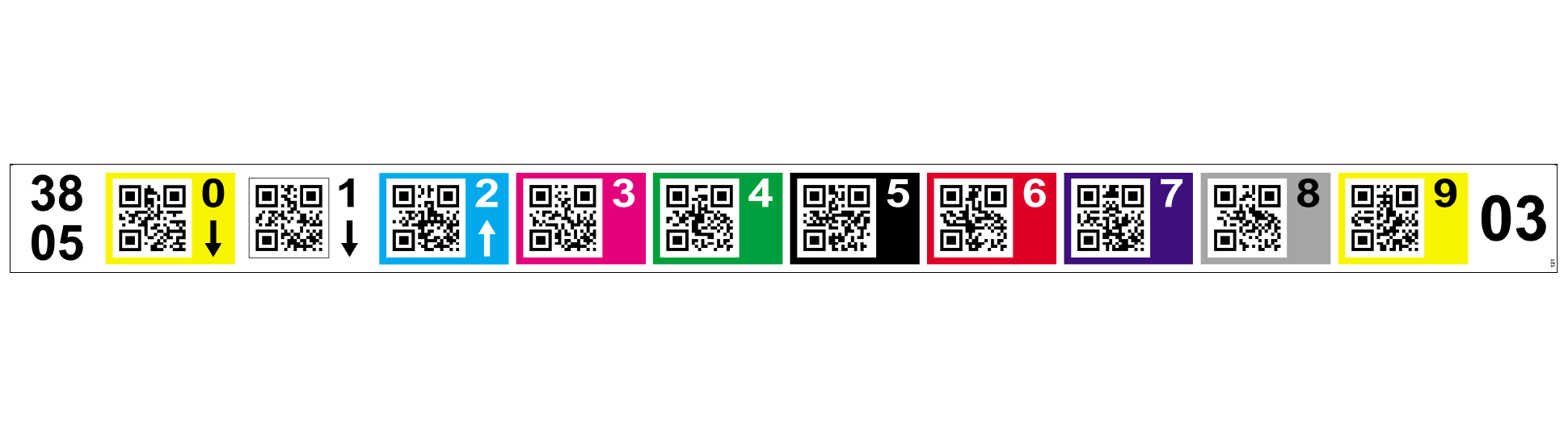 ONE2ID multilevel mehrfarbige Lagerplatz-Etiketten mit QR-Code